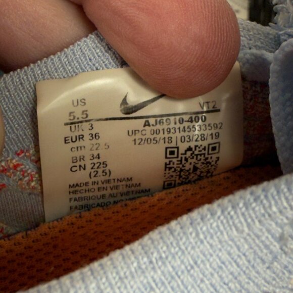 Nike Air VaporMax Flyknit 3 Orange Running Shoes Sneakers Women's Size 5.5 - Picture 9 of 9